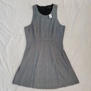 SOLD BR Factory Fit & Flare Lattice Print Dress Black White sz 12 NWT